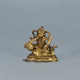 A copper-gilt treasure of the King of Heavenly Buddha