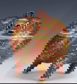 A Ming Longqing yellow red dragon and phoenix pattern aromatherapy