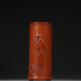 A piece of Zhang Daji's bamboo carved character story pen holder