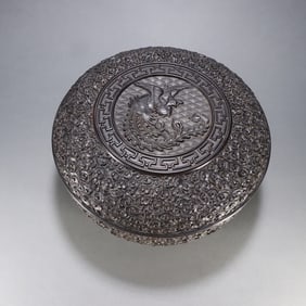 A rosewood phoenix pattern moire jewelry box