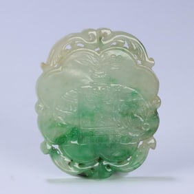 A Qing Dynasty jade Taiping Shengxiang plaque