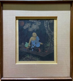 A Buddha statue card written by Qianlong