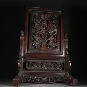 A Qing Dynasty rosewood character story interlude