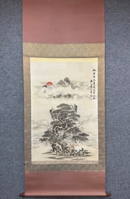 A picture of Huang Shanshou's pine age crane life