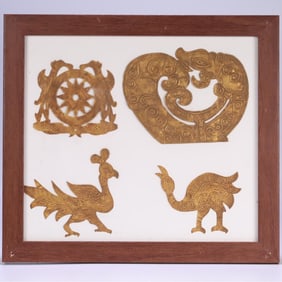 A set of Sanxingdui cultural gold leaf