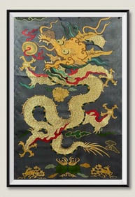 A piece of gold silk dragon silk