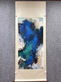 A splashed landscape painting by Zhang Daqian