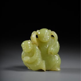 A Qing Dynasty Hetian topaz boy