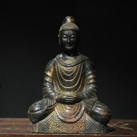 A piece of Qing Dynasty copper rubbing gold Shakyamuni