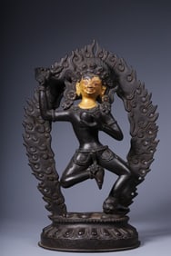 A Qing Dynasty Dakini mother iron statue
