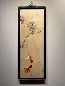 A piece of late Qing Dynasty Republic of China Su embroidery gold and jade hall