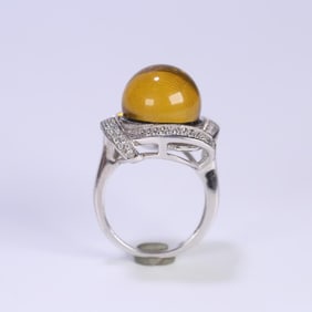 A blue purple silver ring