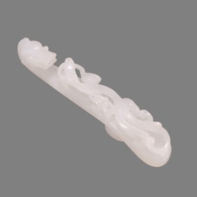 A piece of Qing Dynasty Hetian jade Canglong godson with hooks