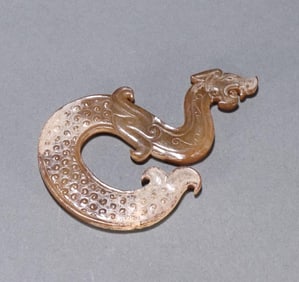 A Han Dynasty ancient jade dragon pattern ornament