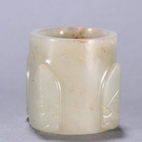 A piece of Hetian jade cicada pattern jade