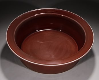 A Qing Qianlong red bean red face basin