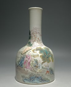 A piece of Qing Yongzheng pastel Panasonic ask the boy to rattle the bell