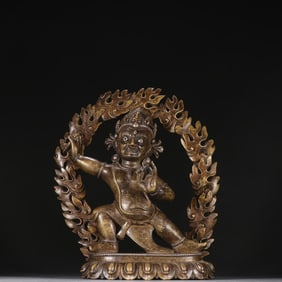 A bronze statue of a strong Vajra hand