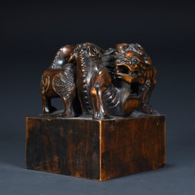 Qing Dynasty talk project "Auspicious Beast Button" Baoxi