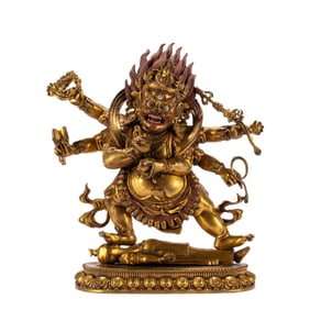 A bronze gilt Buddha statue of the Qing Dynasty