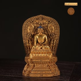 A seated statue of Shakyamuni Buddha in the Ming Dynasty