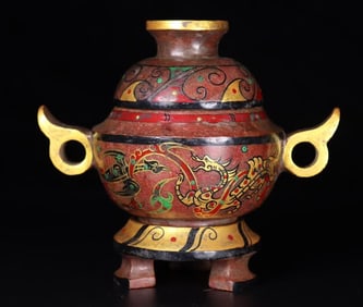A Han Dynasty jade painted furnace