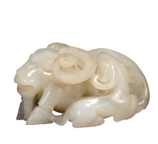 A Qing Dynasty Hetian jade beast