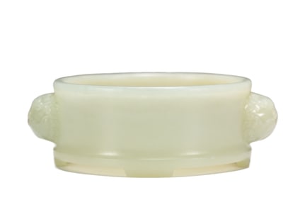 A piece of Hetian jade washed