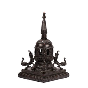 A piece of agarwood stupa in the Qing Dynasty