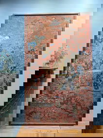 A piece of mid-Qing Su embroidery "Birthday Wishes by the Immortals"