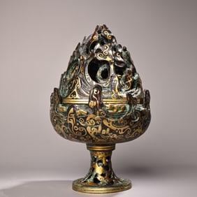 A bronze gold belt inscription Boshan furnace