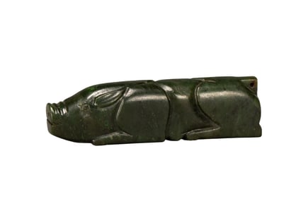 A Han Dynasty jasper pig ornament