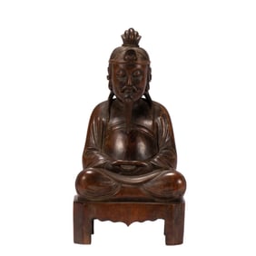 A Qing Dynasty bamboo carved figure ornament