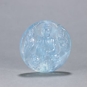 A Qing Dynasty aquamarine Buddha plaque