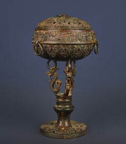 A Han Dynasty bronze three-dragon smoker