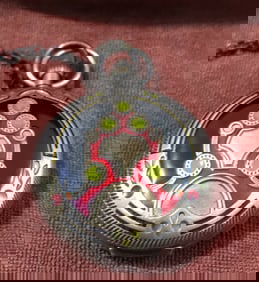 A Western painting alloy pocket watch