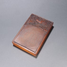 A bamboo carved phoenix pattern inkstone