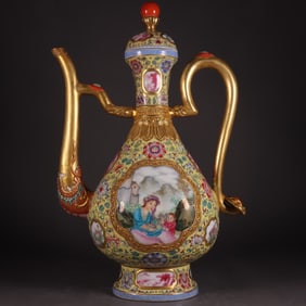 A Ming Dynasty blue and white dragon pattern moon holding vase