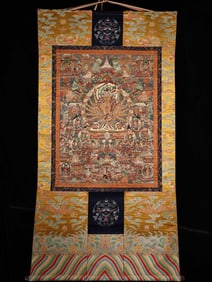 A Ming Dynasty thangka "Zhunti Buddha Mother"