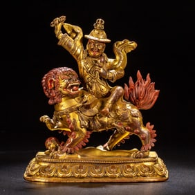 A bronze gilt Buddha statue of the Qing Dynasty