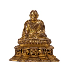 A bronze gilt Buddha statue of the Qing Dynasty