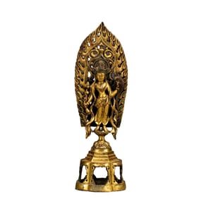 A bronze gilt Buddha statue of the Liao Dynasty