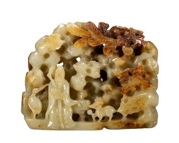 A piece of Hetian jade tiles in the Qing Dynasty