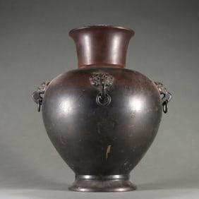 A copper tire four-ear ring vase