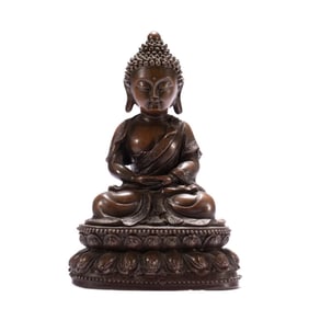 A bronze Buddha of the Qing Dynasty