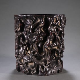 A Qing Dynasty rosewood pen holder