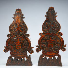Qing Dynasty wood carving "Daji gourd-shaped ornament