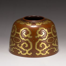 A piece of Qing Dynasty copper gold wash