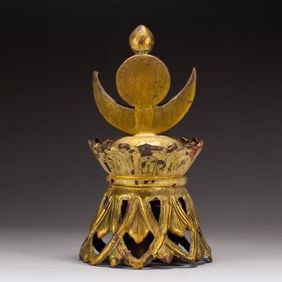 A Qing Dynasty copper gilt ornament