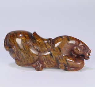 A Qing Dynasty Hetian jade rich horse ornament